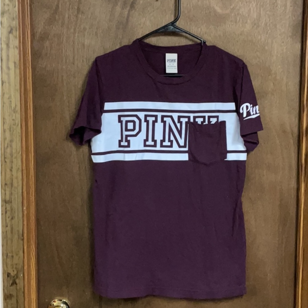 Victorias Secret Pink Short Sleeve Shirt Extra Small